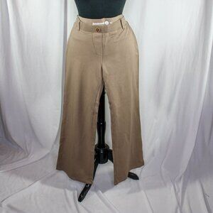 Beta Brand Yoga Dress Pants Trousers Tan Bootcut Size L Petite